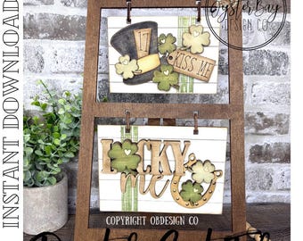 St. Patrick's Day Ladder Sign Insert SVG, Kiss Me, Lucky Me (Digital File Only)