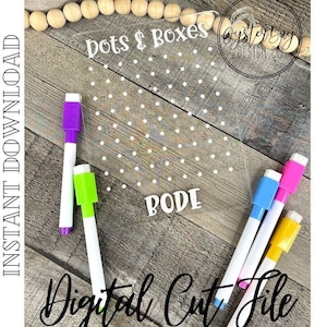 Dots and boxes acrylbord, pen- en potloodspelletjes voor kinderen, kinderspelletjes, feestartikelen, paascadeaus, roadtripspelletjes*** Alleen digitaal bestand