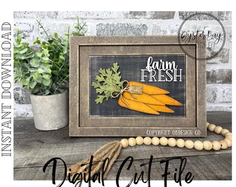 Farm Fresh Carrot Insert, Chunky Farmhouse Frame Interchangeable Sign, Easter Add on Insert ONLY **Digital File Only