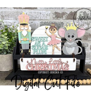Nussknacker Tiered Tablett Einsatz SVG, nussiges kleines Weihnachten Tiered Tablett Einsatz SVG, Wagon Einsatz SVG ** Nur digitale Datei