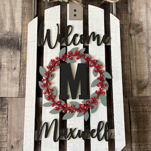 Welkom eerste themabestand voor vintage slee, vintage sleedecor, open haardslede slanker, winterverandadecor Lasergesneden bestand, alleen digitaal bestand