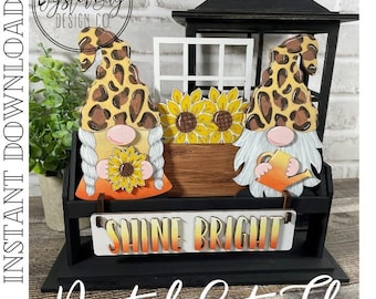 Sunflower Gnome Wagon Insert SVG – Laser Cut File (Digital File Only)