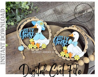Goose Ornament - Goose Christmas, Silly Goose Ornaments - Boy Goose, Girl Goose Christmas Ornaments ***Digital File Only