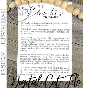 The Educators Orchard Apple Ornament, Teacher Ornament, Educator Gift, Car Charm, Teacher-Student Gift, Story Ornaments Digital File Only image 5