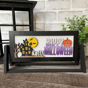 Add-on für Bauernhaus austauschbare Schild Shelf Sitter, Haunted House Schild, Happy Halloween austauschbare Schild Nur digitale Datei