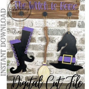 The Witch is Home Sign, Fall Decor, Halloween Decor, Witch Sign SVG, Entryway Sign, Mud Room Sign, Halloween Decor ***Digital File only***