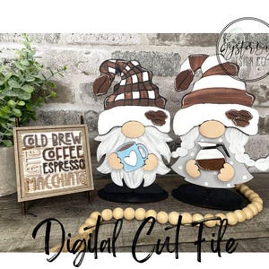 Coffee Insert File for Standing Gnome Interchangeable, Coffee Interchangeable SVG Insert Only, Gnome Insert **Digital File Only