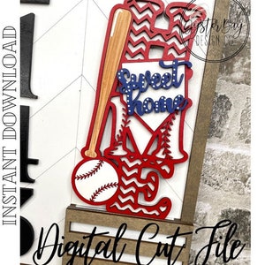Add on for Interchangeable Address Plaque SVG, Interchangeable Address Plaque, Baseball Insert, Baseball Sign SVG ***Digital File only