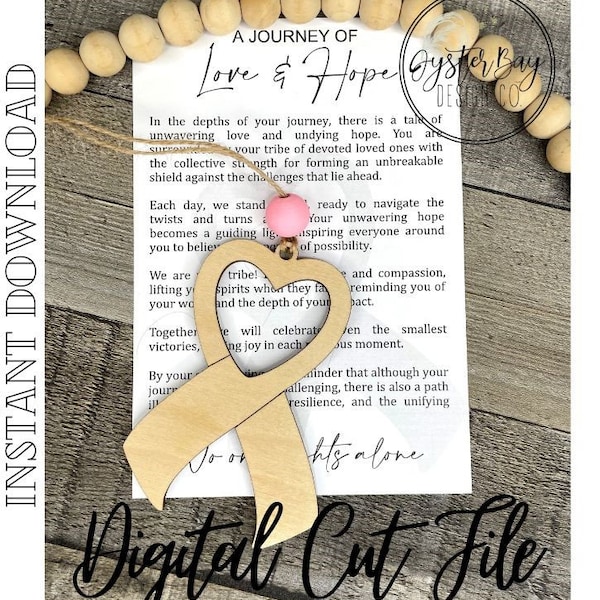 A Journey of Love and Hope Cancer Awareness Ornament, Cancer Awareness Gift, Cancer Awareness Car Charm, Story Ornaments **Digital File Only