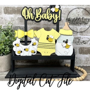 Add on for Interchangeable Wagon/Crate/Raised Shelf Sitter- Baby Shower Tiered Tray, Baby-bee Tiered Tray Decor **Digital File Only