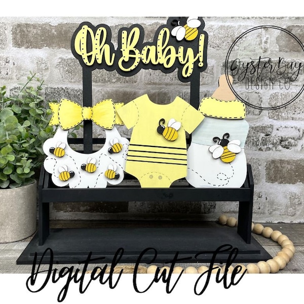 Add on for Interchangeable Wagon/Crate/Raised Shelf Sitter- Baby Shower Tiered Tray, Baby-bee Tiered Tray Decor **Digital File Only