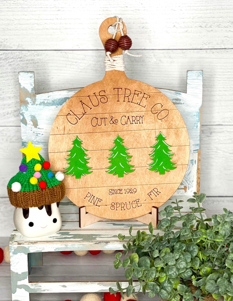 Christmas cutting boards round shiplap cutting board tree etsy