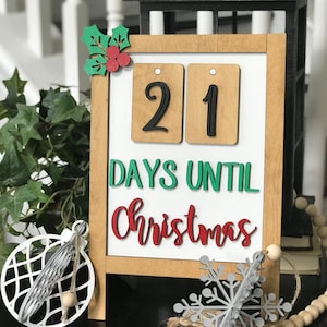 SMALL Easel Style Count Down Calendar (8"x12"), Advent Calendar, Rustic Christmas ***Digital File Only