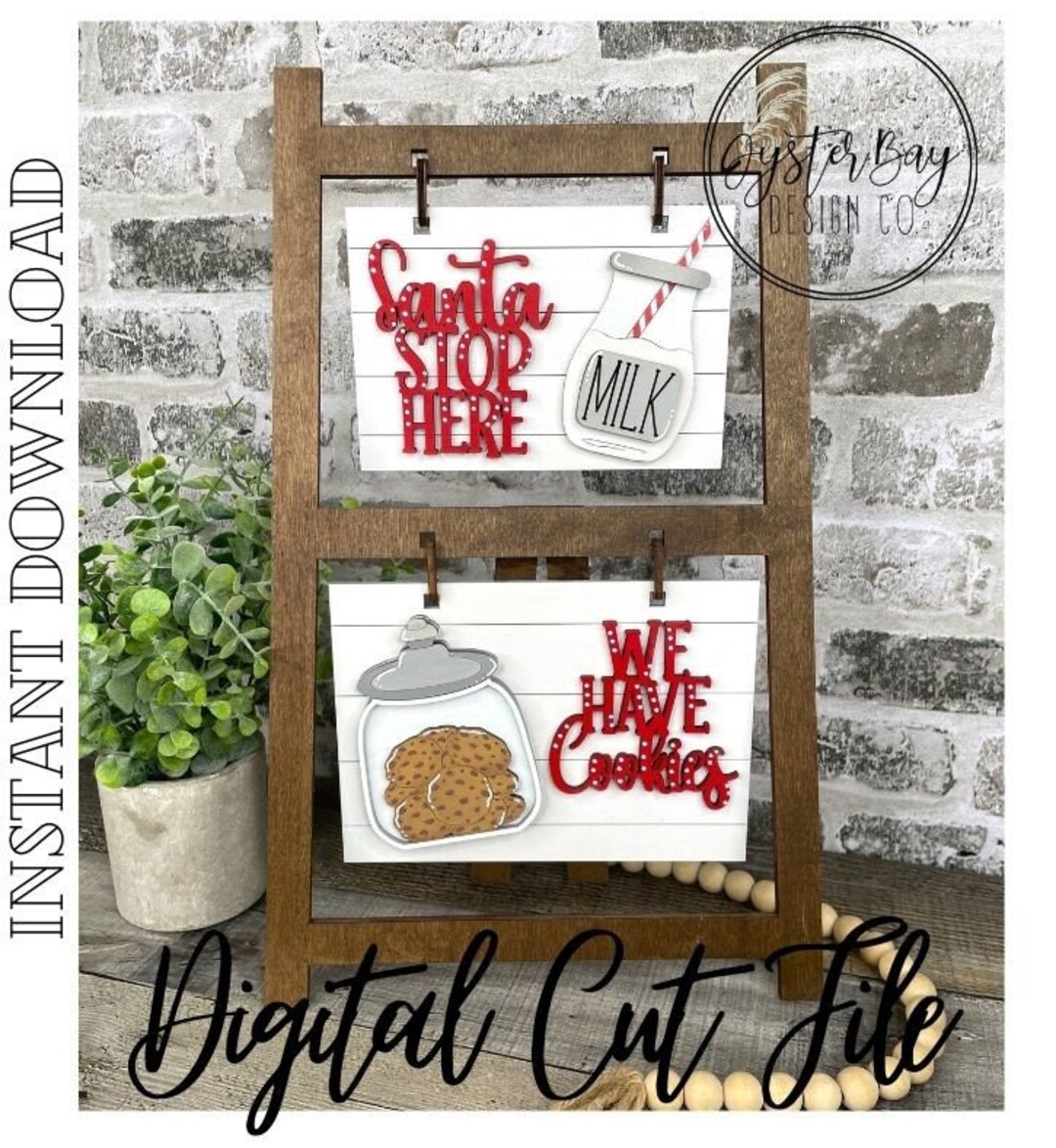 Insert for Ladder Farmhouse Interchangeable Sign, Cookies for Santa ...