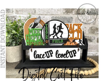 Add on for Interchangeable Wagon/Crate Shelf Sitter - Track and Field, Track Insert SVG, Track Tiered Tray Wagon/Crate **Digital File Only