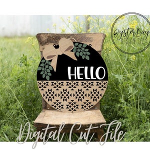 Aztec Design Hello Door Hanger, Front Door Decor, Southwest Door Hangers, Aztec Door Hanger, Aztec Style Door Decor ***Digital File Only
