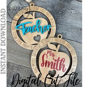 Teacher Ornament SVG - No DATE, Christmas Ornaments, Teachers Gift, Teacher Appreciation SVG ***Digital File Only