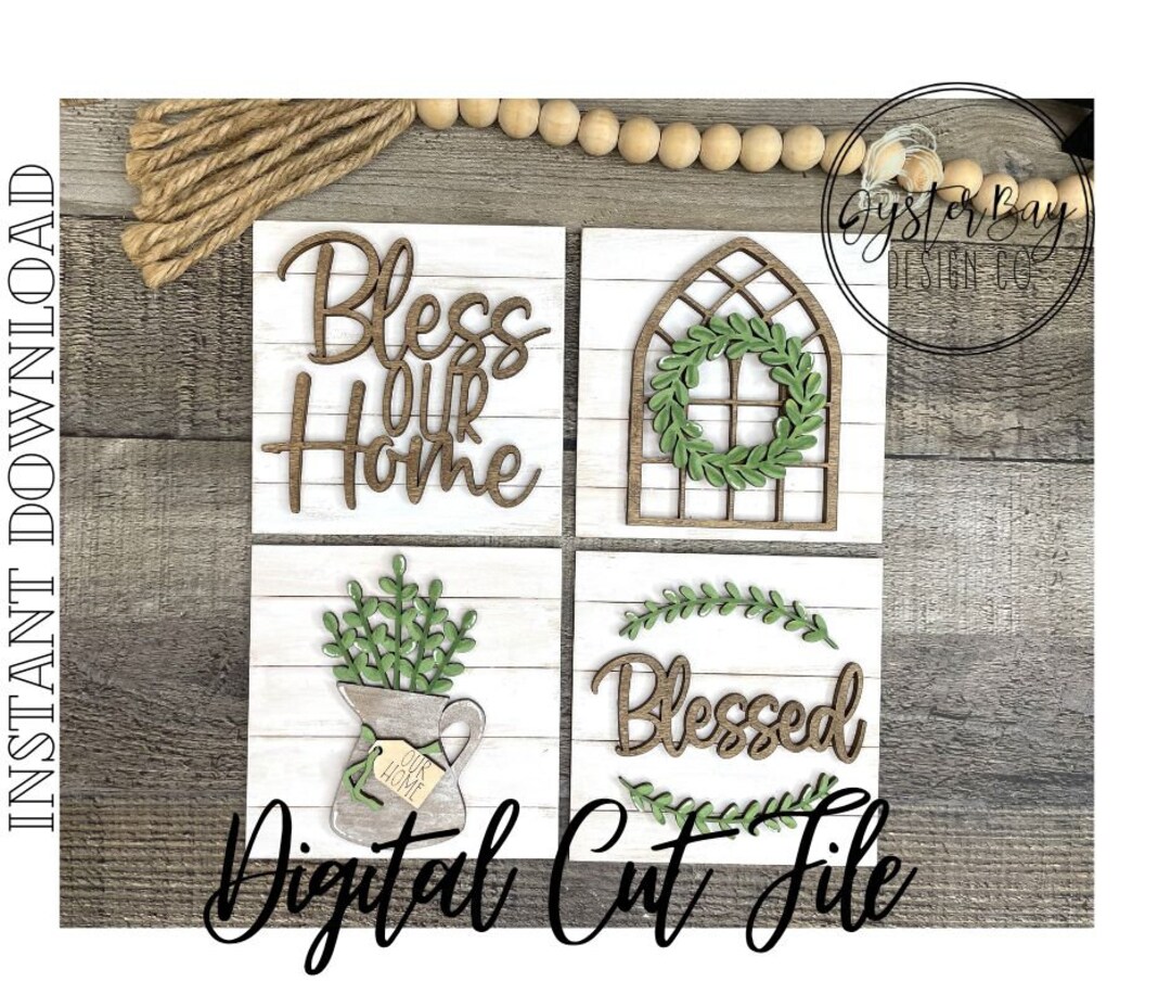 Blessed Home Ladder Inserts, Blessed Ladder Inserts, Farmhouse Ladder ...