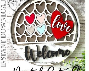 Add-On Insert for 10.50" Interchangeable Door Hanger/Interior Sign, Love Sign SVG, Valentine's Day Insert, Hearts Sign **DIGITAL File Only