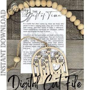 The Gift of Time Volunteer Ornament, Volunteer Story Card Ornament, Volunteer Gift, Helpers Story Ornaments **Digital File Only image 2