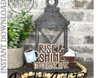 Coffee Lantern Insert, Coffee Lover's Lantern Votive Interchangeable Insert SVG Only, Laser Cut Files **Digital File Only