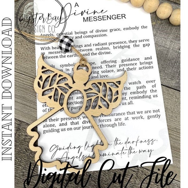 A Divine Messenger Angel Ornament, Angel Ornament, Divine Angel Wings, Car Charm, Heavenly Angel Gift, Story Ornaments***Digital File Only