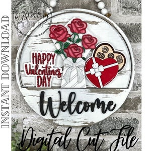 Add-On Insert for 10.50" Interchangeable Door Hanger/Interior Sign, Happy Valentine's Day Insert, Flowers and Candy Sign **DIGITAL File Only