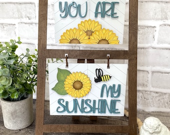 Einsatz für Leiter Bauernhaus austauschbares Schild, Sonnenblumen, du bist mein Sonnenschein Sonnenblume austauschbares hängendes Schild **Nur digitale Datei