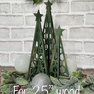 Alberi di Natale 3D (Chevron) da 1/4&quot;, Natale in stile fattoria, Natale rustico, albero di Natale in rete metallica, 3 misure incluse ***Solo file digitale