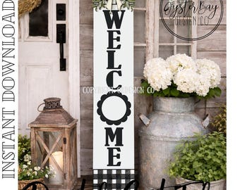 Welcome Porch Leaner SVG File: 4ft Interchangeable Sign, Laser Cut Design (Digital Download Only)