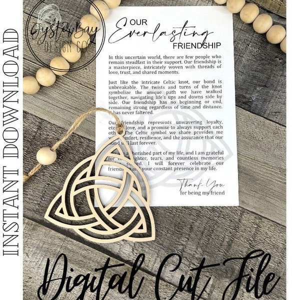 Our Everlasting Friendship - Celtic Knot Ornament, Friendship Gift, Car Charm, Sisterhood Gift, Story Ornaments***Digital File Only