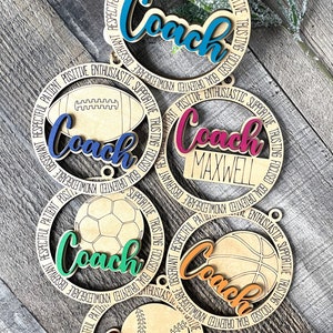Coach Ornament SVG, 6 Designs Included, Christmas Ornaments, Teachers Gift, Coach Appreciation SVG, Coach Gifts, ***Digital File Only