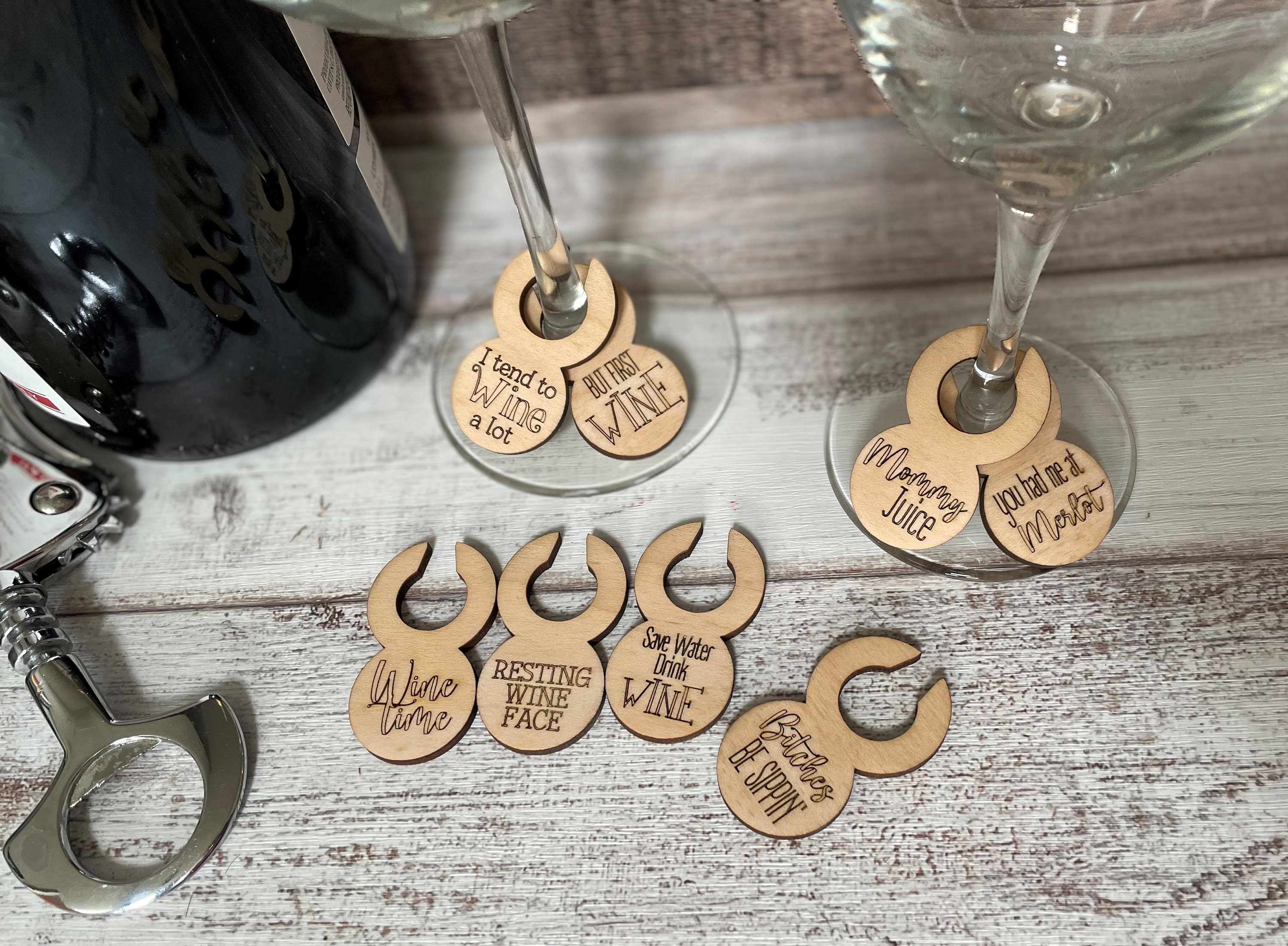 Silver, Gold & Rose Gold Wine Rings for DIY Wine Charms, Earring Hoop Rings,  Wine Glass Charm Rings, 20mm With Bent End, 10 or 25 Pieces 
