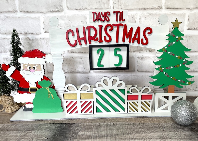 FOR 13 WOOD Days til Christmas Countdown Calendar Etsy For 13 wood days til christmas countdown calendar etsy