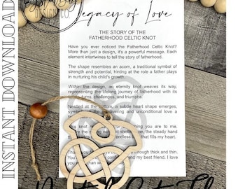 Legacy of Love - Fatherhood Celtic Knot, Fatherhood Knot Ornament SVG, Car Charm, Fatherhood, Father-Child Story Ornament *Digital File Only