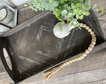 Rustic Farmhouse Ottoman Tray SVG, Herringbone Style (Digital File Only)