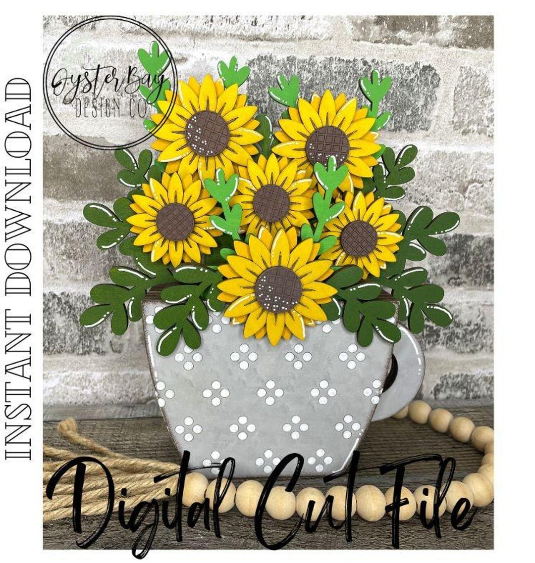 Sunflower Insert - Teacup/flowerpot Floral Interchangeable, Insert ONLY ...