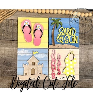 Summer Ladder Inserts, Beach Ladder Inserts, Farmhouse Ladder Interchangeable Ladder Sign File SVG, Farmhouse Signs ***Digital File Only