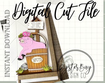 Add on for Interchangeable Address Plaque SVG, Interchangeable Address Plaque, Pig Sign, Pig Door Hanger, Pig Decor **Digital File only