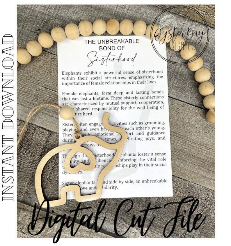 Unbreakable Bond of Sisterhood Elephant Ornament, Friendship Gift, Car