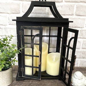 Double Door Farmhouse Lantern, Rustic Farmhouse Lantern, Faux Candle holder, Fairy Light Lantern, Farmhouse Centerpiece, Digital File Only