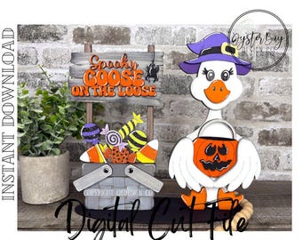Halloween Insert for the Goose Interchangeable Shelf Sitters, Goose Interchangeable Insert File Only, Goose Changeable **Digital File Only