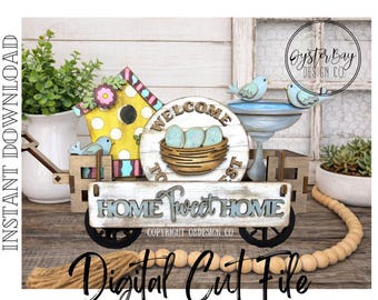 Home Tweet Home Birdhouse SVG – Spring Tiered Tray Insert (Digital File Only)