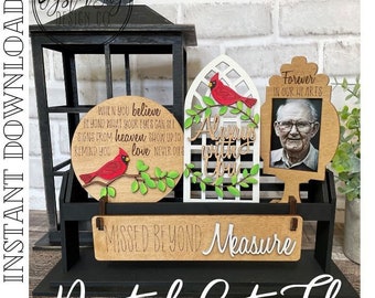 Cardinal Remembrance Tiered Tray Insert SVG, Wagon Insert (Digital File Only)