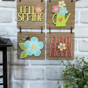 Add-On File for Hanging Farmhouse Interchangeable Sign, Hello Spring, Plant, Grow, Bloom Interchangeable Sign Digital File Only, Glowforge image 3