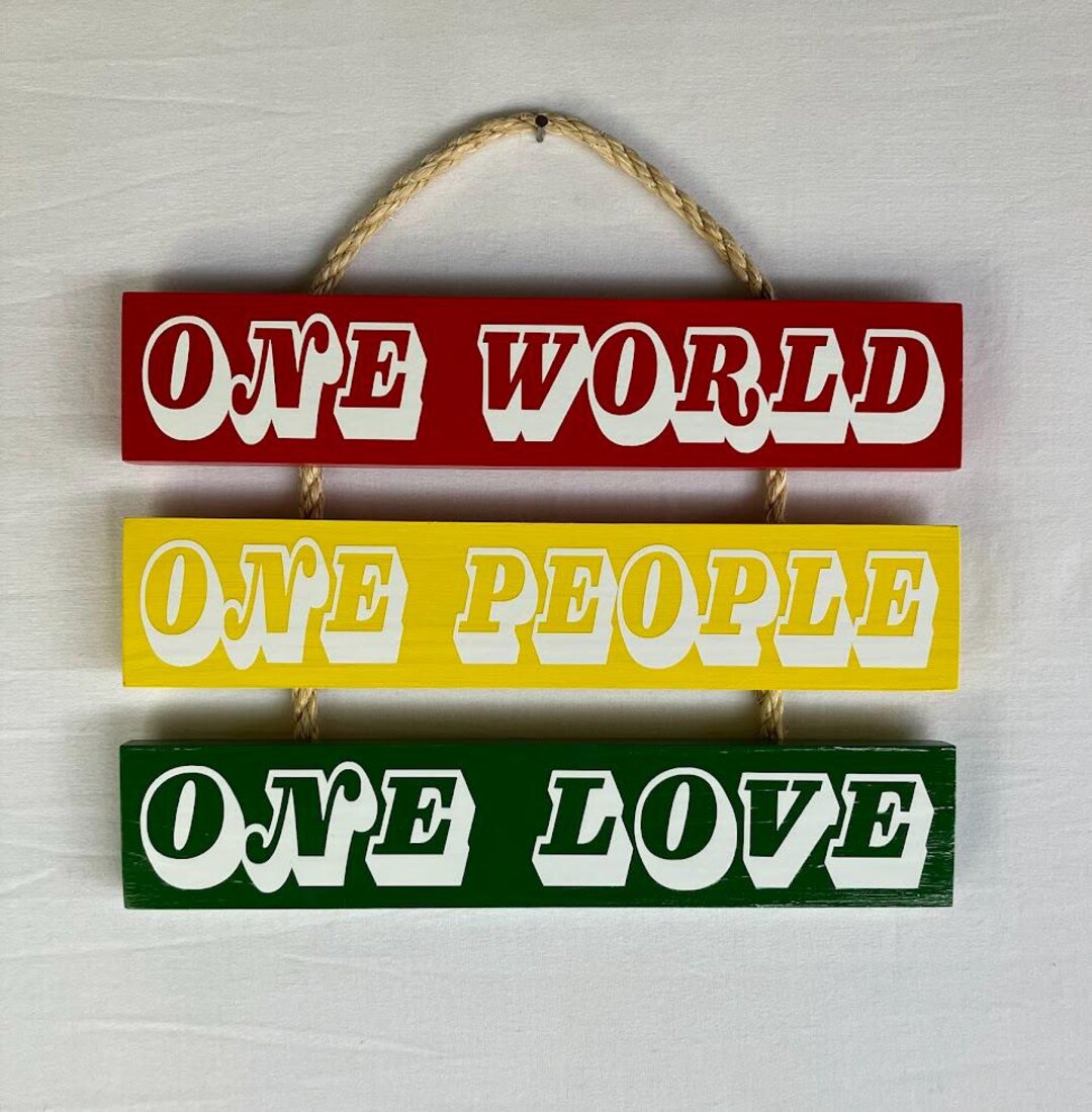 Loving One Sign One Love Hanging Wooden Sign - Etsy
