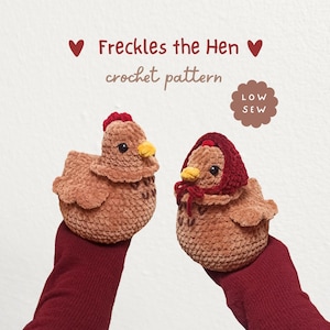 Low Sew Hen Chicken Virkmönster PDF på engelska