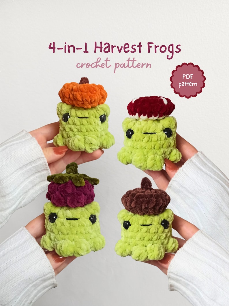 4-in-1 Harvest Frog Crochet Pattern PDF in English - Etsy