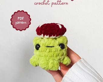 Mushroom Frog Crochet Pattern PDF in English