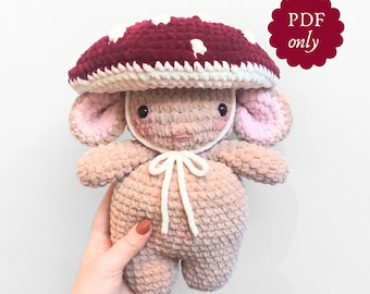 Mushroom Mouse Crochet Pattern PDF in English